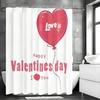 Happy Valentine's Day Pink Heart Shower Curtain, Bathroom Decorative Shower Curtain, Waterproof Shower Curtain with Hooks