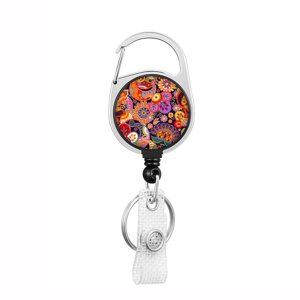 Plant Flowers Clip Lanyards ID Badge Holder Porta Credencial Lanyards Keychain Badge Reel Nurse Retractable Wholesale
