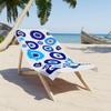 Böser Blick Print Strandtuch, Boho Türkischer Stil Handtuch für Sommerstrand, Pool & Reisen, Leichtes Saugfähiges Strandtuch