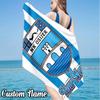 Custom Name Nk Osijek Crest Beach Towel - Soft, Ultra-Absorbent Microfiber, Lightweight, Perfect for Beach, Parties, Travel, Camping