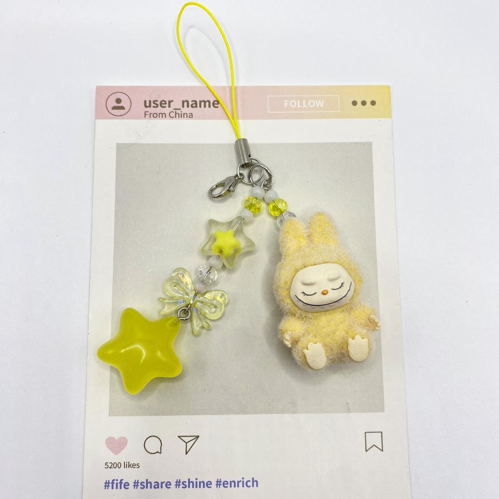 Flocking Mini Baby-free Keychain Vinyl Cute Baby Walking Bag Mobile Phone Pendant Cute Pendant