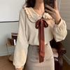 Cotton Corduroy Shirt With 3d Pattern And Doll Collar For Vintage Style Womens Fashion