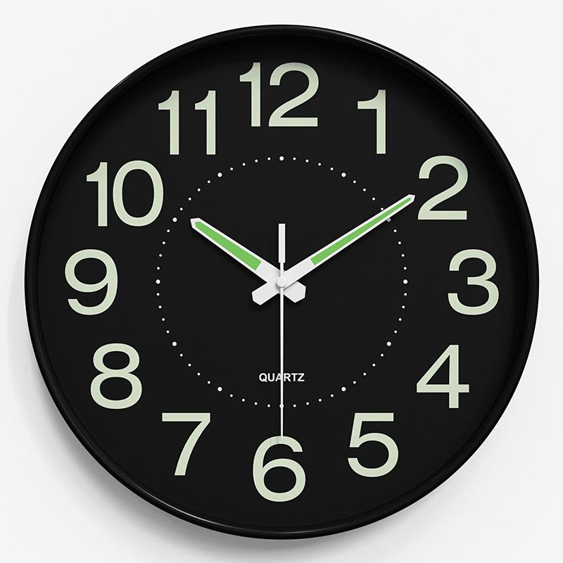 Luminous Wall Clock Silent Clock Home Living Room Clock Wall Hanging Simple Quartz Clock Cloc 25CM
