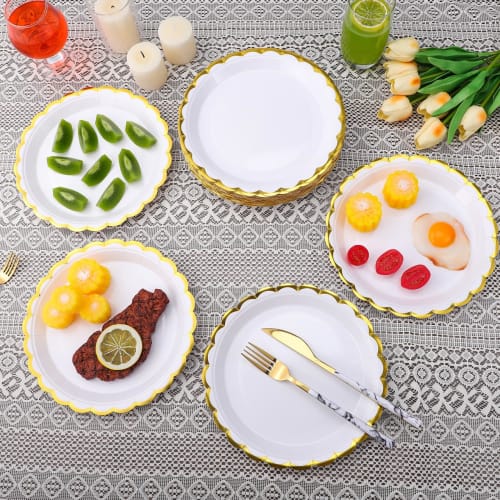 TOYMYTOY 50 Disposable Paper Plates, Stylish Party Dishes, Large Paper Trays, Food Serving Trays, Perfect for Family Events and Birthdays