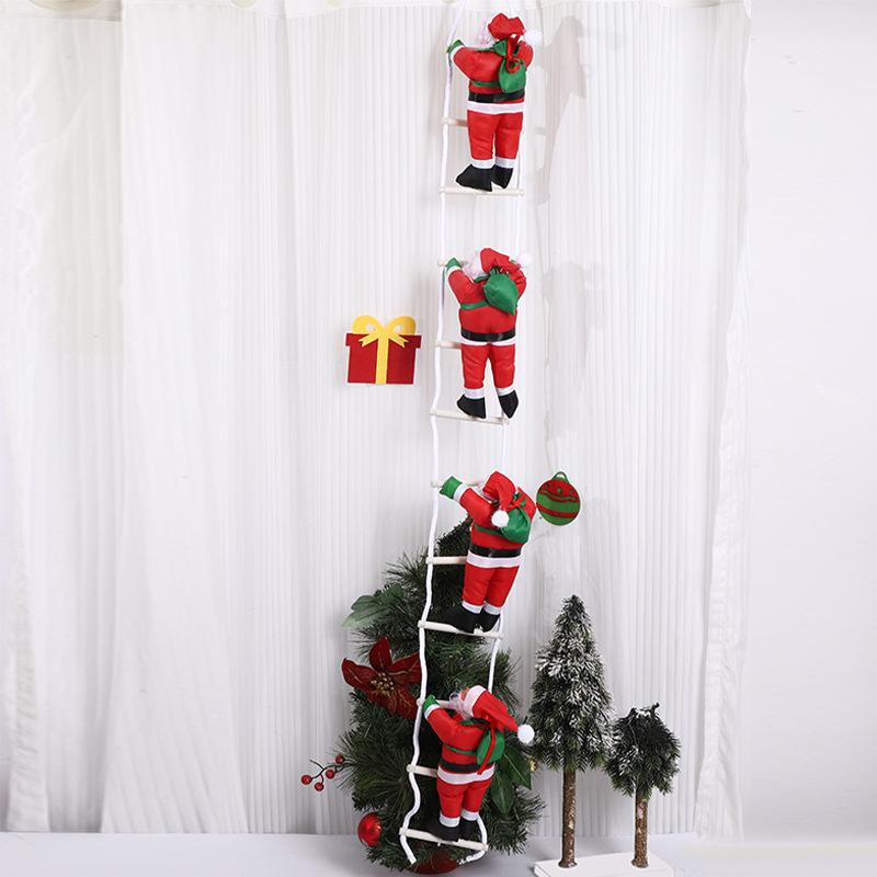 Climbing Ladder Santa Claus Climbing Rope Multi-person Ladder Christmas Toy Gift Decorative Ornament Scene Decoration Polyester