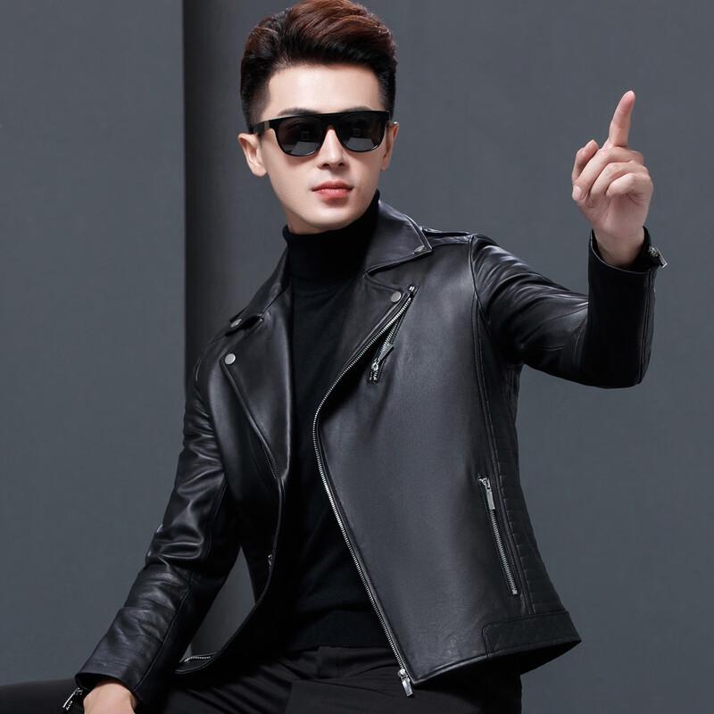 Men's Biker Style Genuine Sheepskin Leather Jacket