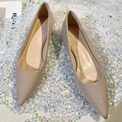 2024 Hot Selling Comfortable Slip-on Shallow Mouth Women's Short Shiny Shoes Low Heel Women's Shoes Work Office Shoes Zapatos