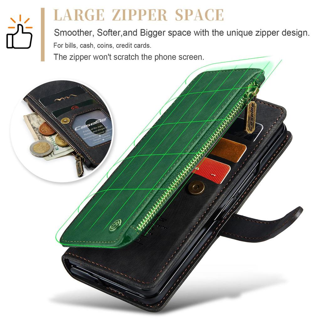 Custodia Flip per Samsung Galaxy Z Fold 3 4 5 S23 S22 Ultra S20 A14 A24 A13 A33 A53 Portafoglio magnetico in pelle Flip Cordino Cinturino da polso Custodia per carte con cerniera