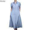 Lässiges, kurzärmliges Sommerhemdkleid mit Umlegekragen für Damen