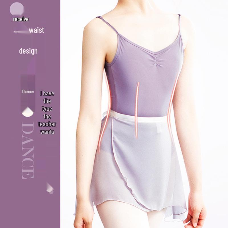 Dívčí a dámský taneční cvičební trikot s tílkovými ramínky pro balet a gymnastiku