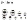 50 Piece 304 Stainless Steel Loose Spacer Beads Charms Silver Color Round Ball Beads For Jewelry Making Diy Necklace Findings