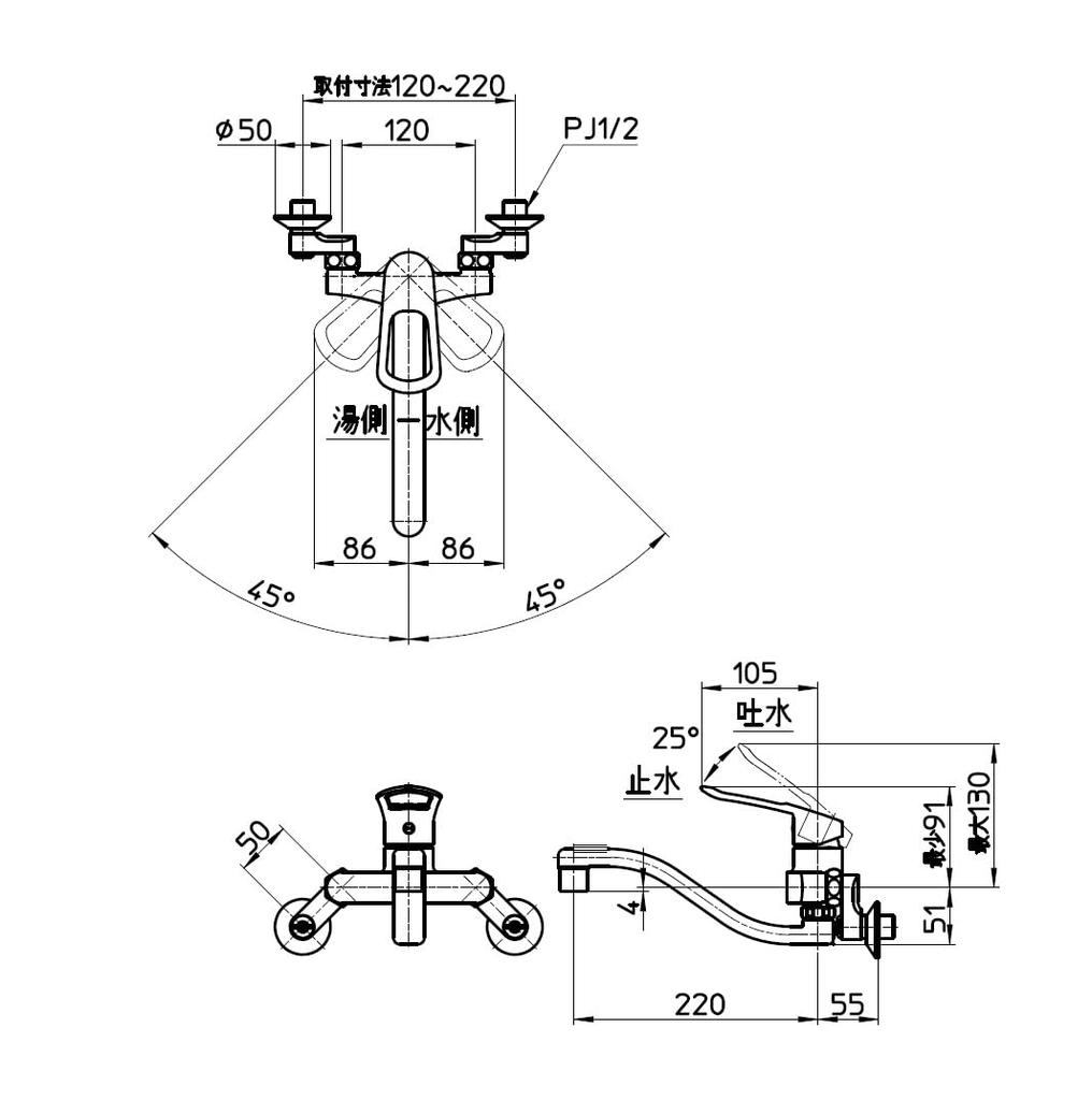 SANEI Single Mixer Tap K17CEA-13