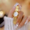 Women's Golden Quartz Watch with Wheat Ears Bracelet Small Dial Luxury Lady Wristwatch Fashionable Female Dress Accessory