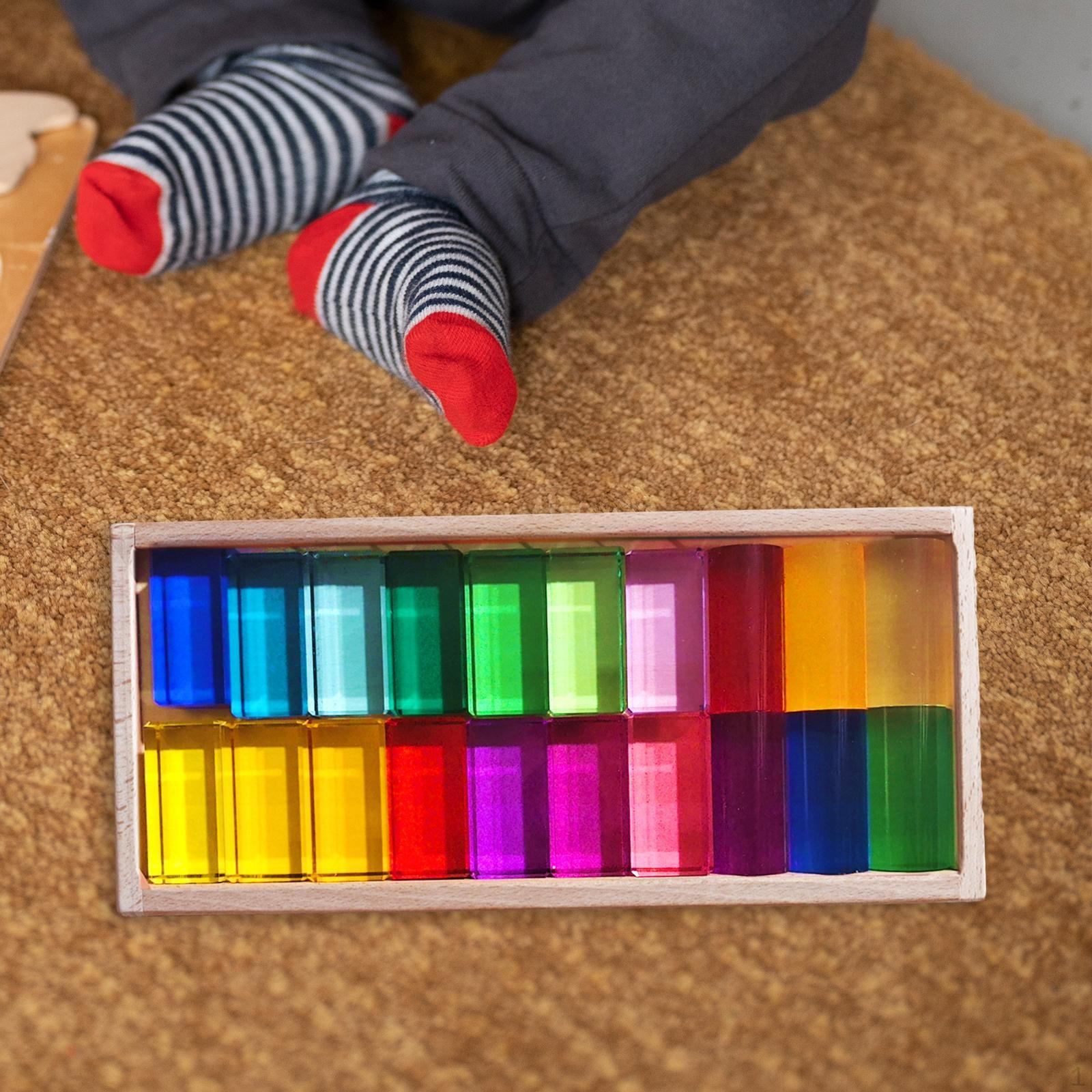 

Акриловые кубики, складывающиеся в стопку, радужные кубики, идеальный подарок, набор радужных строительных блоков A