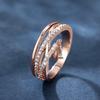 Wish Rose Gold Cross White Water Drop Ring Fashionable Commuter Light Luxury Literary Model