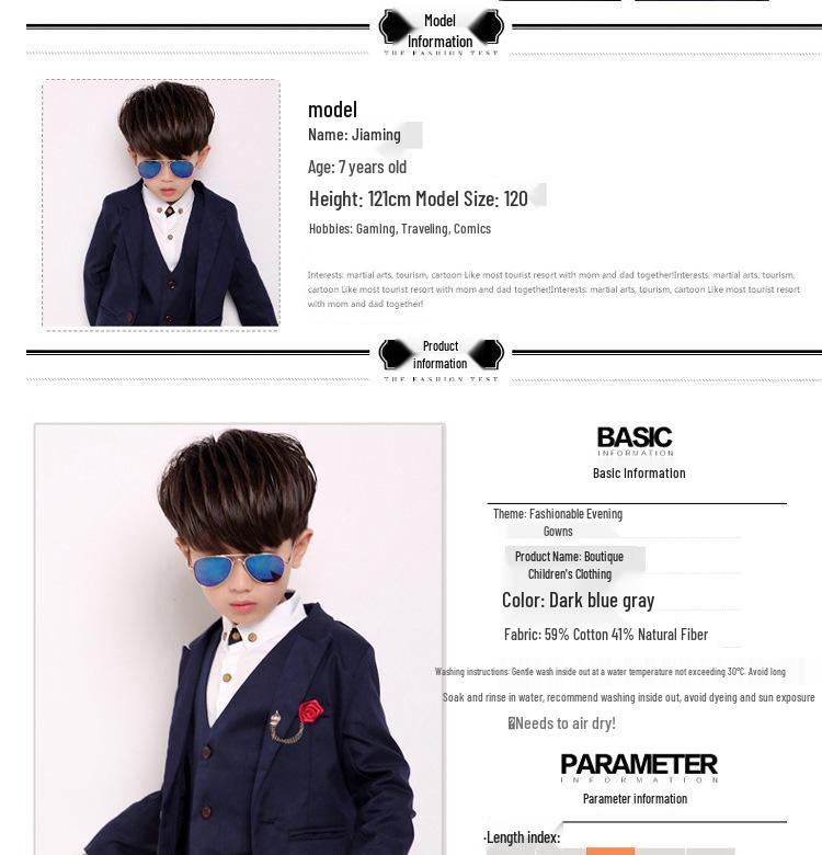 2025 Autumn Korean Style Kids' Flower Girl Dress & Boys' Three-Piece Performance Suit