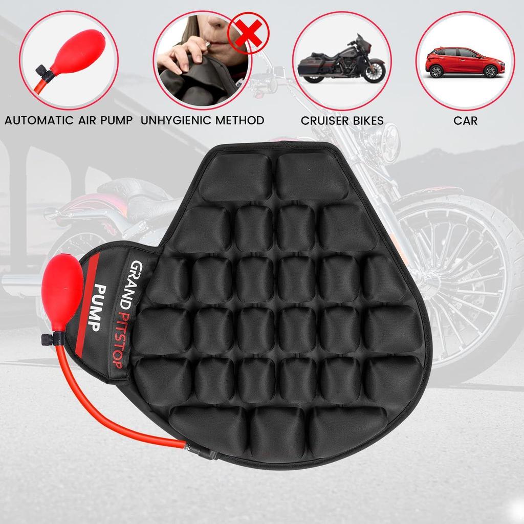 Polyester Inflatable Air Seat Cushion with Pump|Breathable Mesh Cover&Non-Skid Bottom|Ideal for Medical,Office,Home,Motorcycle