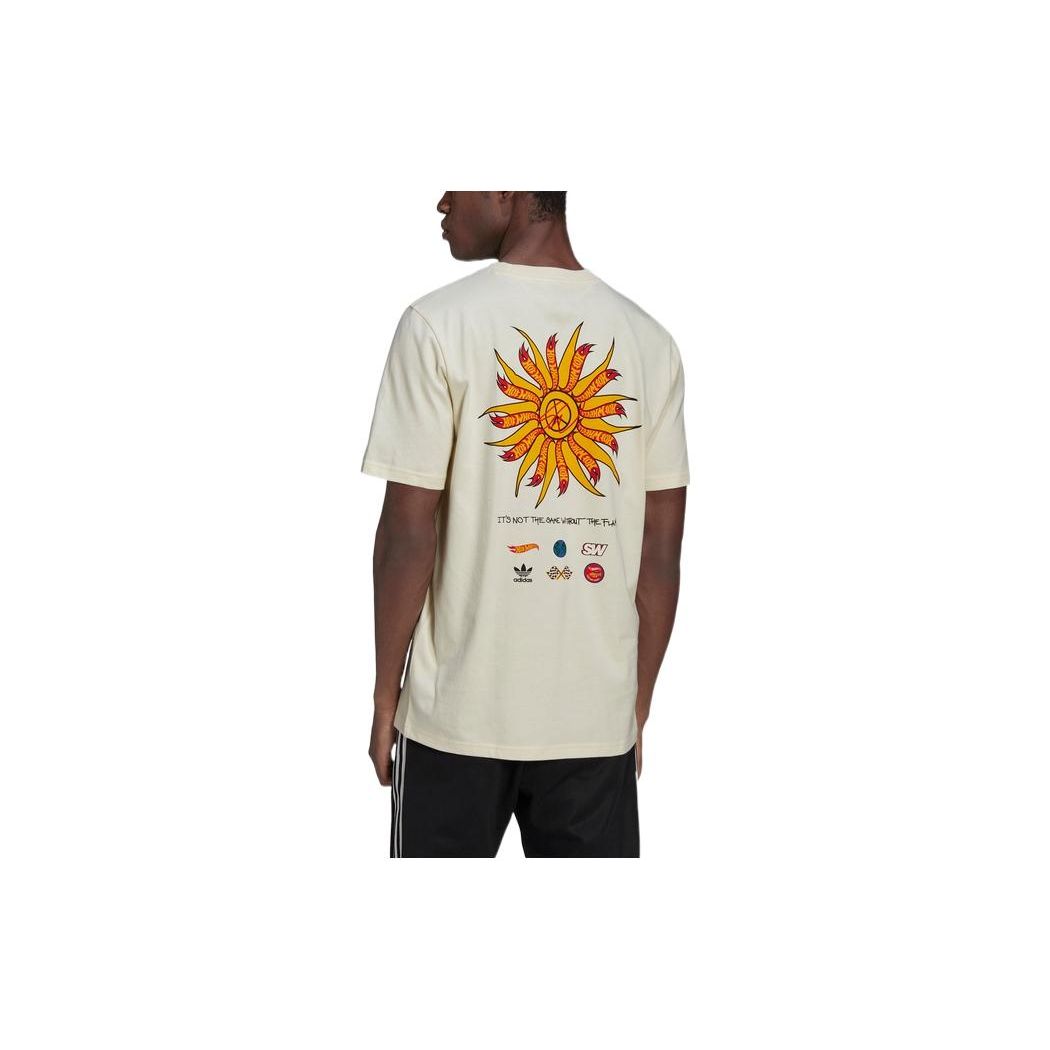 Футболка adidas x Sean Wotherspoon x Hot Wheels белая/кремово-белая мужская уличная — фото 3
