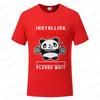 Funny Panda Gym Print T-Shirt Summer Tees for Men Women O-neck Casual Short Sleeve Weightlifting Installing Muscles Fashion Tops