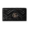 GG Marmont Double G Metal Accent Light Gold Leather Wallet Women Wallet Black 443436-AAFAX-1000