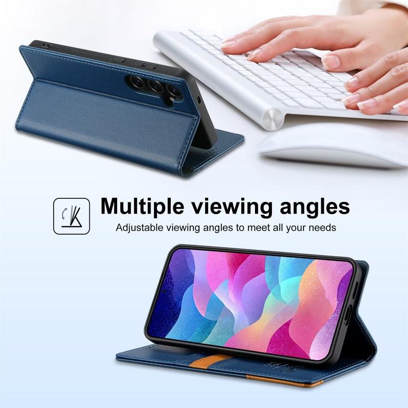 Magnetische Diebstahlschutz-Bürste Leder-Geldbörse Karten-Handyhülle für Samsung Galaxy S25 Edge S24 Ultra S23 Plus S22 S21 S20 FE S10 Hülle