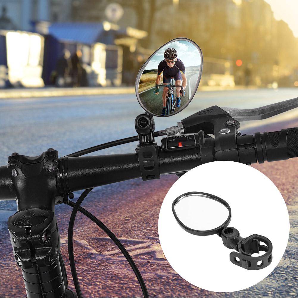 Durable 360 degrees Rotate Adjustable Handlebar Rearview Road Mountain Bicycle Safety Mirror Oval