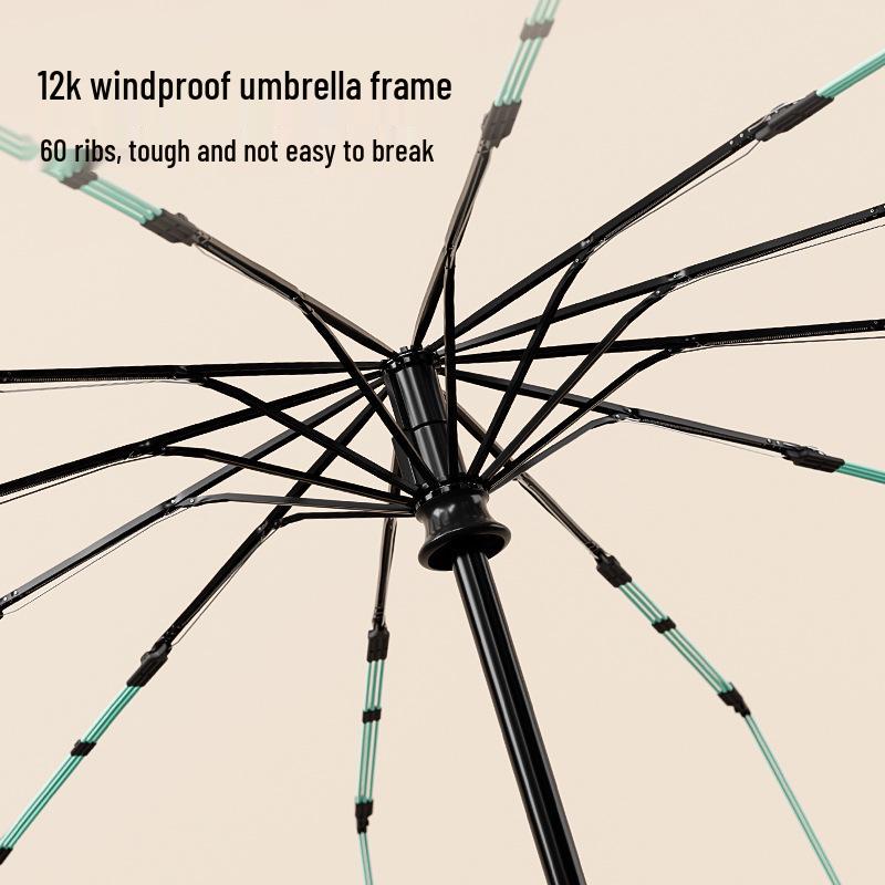 Extra Large Automatic Umbrella with Reinforced Anti-UV Sun Protection and Custom Print