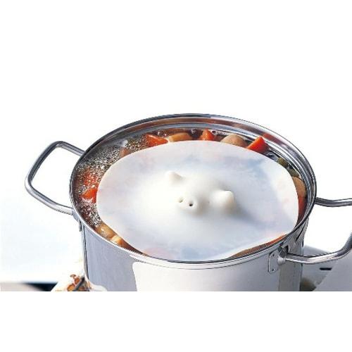 Marna Large Pig Drop Lid, 21.5cm (Silicone/White) (Heating/Microwave/Dishwasher Safe) K900