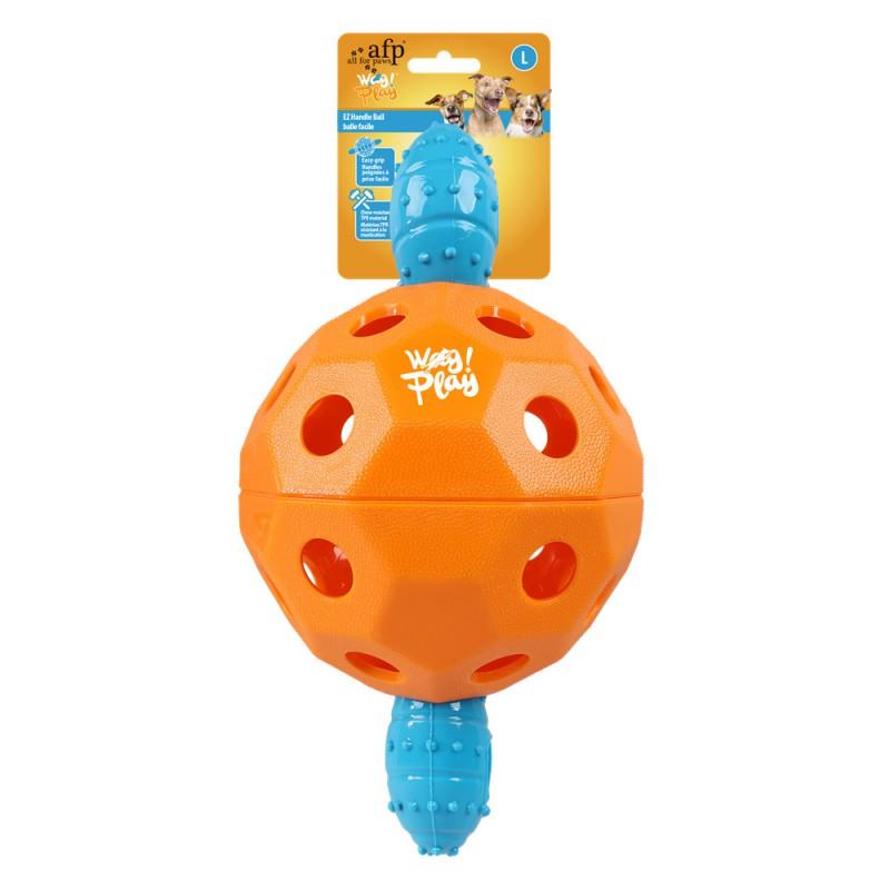 Interactive TPR Dog Chew Toy Hollow Handle Ball Small Medium Large Dogs