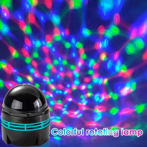 Mirror Ball Disco Light, 9-Color RGB LED, Stage Lighting with Remote Control, Voice Activated, Multi-Function Lighting, Rotating Crystal, USB Powered,