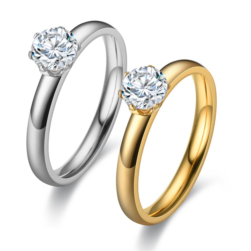 Autumn New Exquisite Luxury Classic Stainless Steel Ring Zirconia Ring For Men Women Wedding Engagement Unisex Jewelry