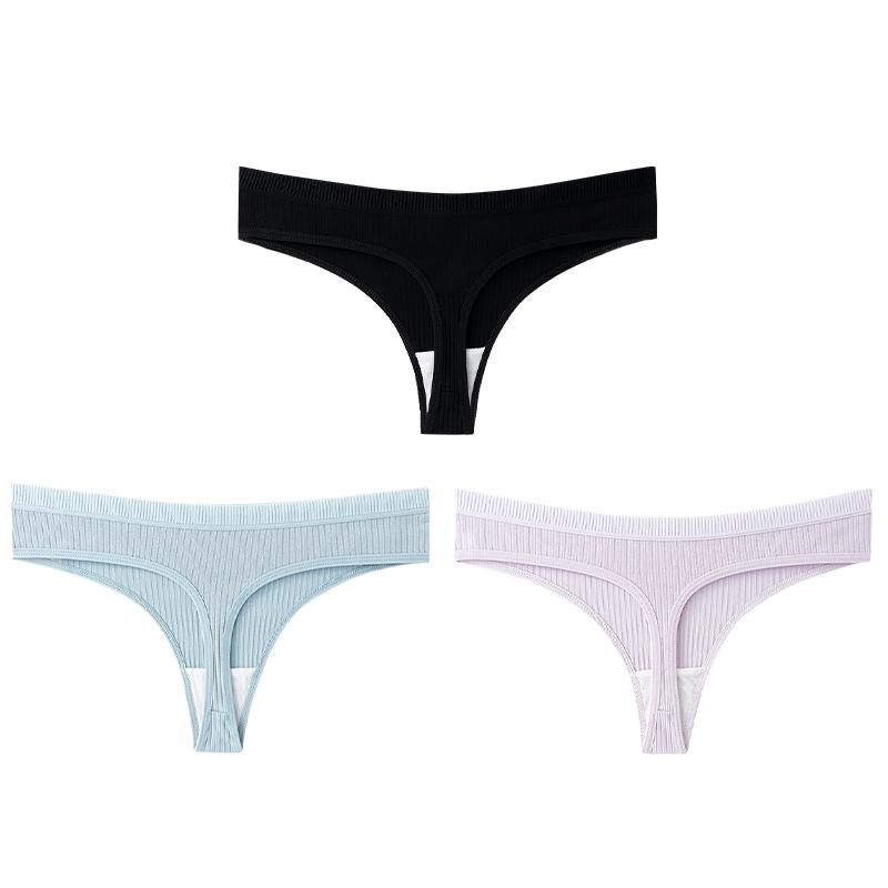 

Женские хлопковые трусики в вертикальную полоску из 3 предметов, простые удобные стринги, партия женского сексуального нижнего белья M