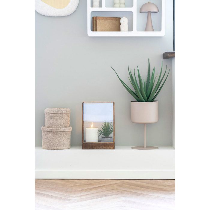 Pot de fleurs en acier sable ø21,5 x 36 cm