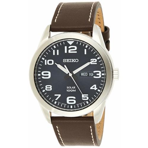 

SEIKO Men s Solar Quartz Watch, Overseas Model SNE475P1