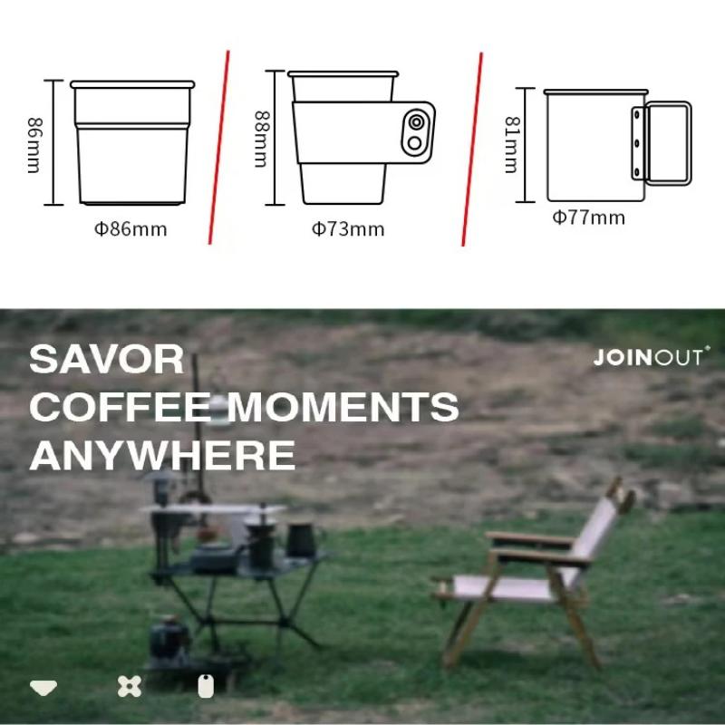 Outdoor Camping Kaffeebrühset, tragbare Silikonfilterbecher-Kombination