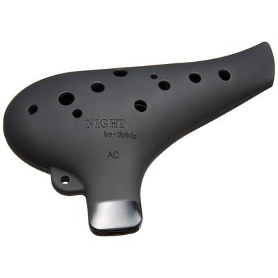 NIGHT by Noble Ocarina Plastic AC Black Rubber Finish Black (Rubber Finish)