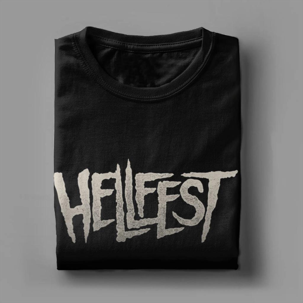 HellFests Best Calm Enjoy T-Shirts Men Heavy Metal Music Festival Casual Cotton Tee Crew Neck Short Sleeve T Shirt Clothing