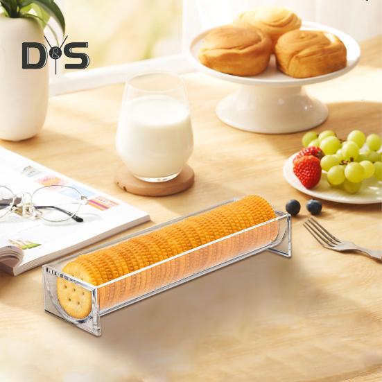 Clear Acrylic Cookie Tray Modern Design BAP-Free Round Rectangular Appetizer Serving Tray for Bread Fruits