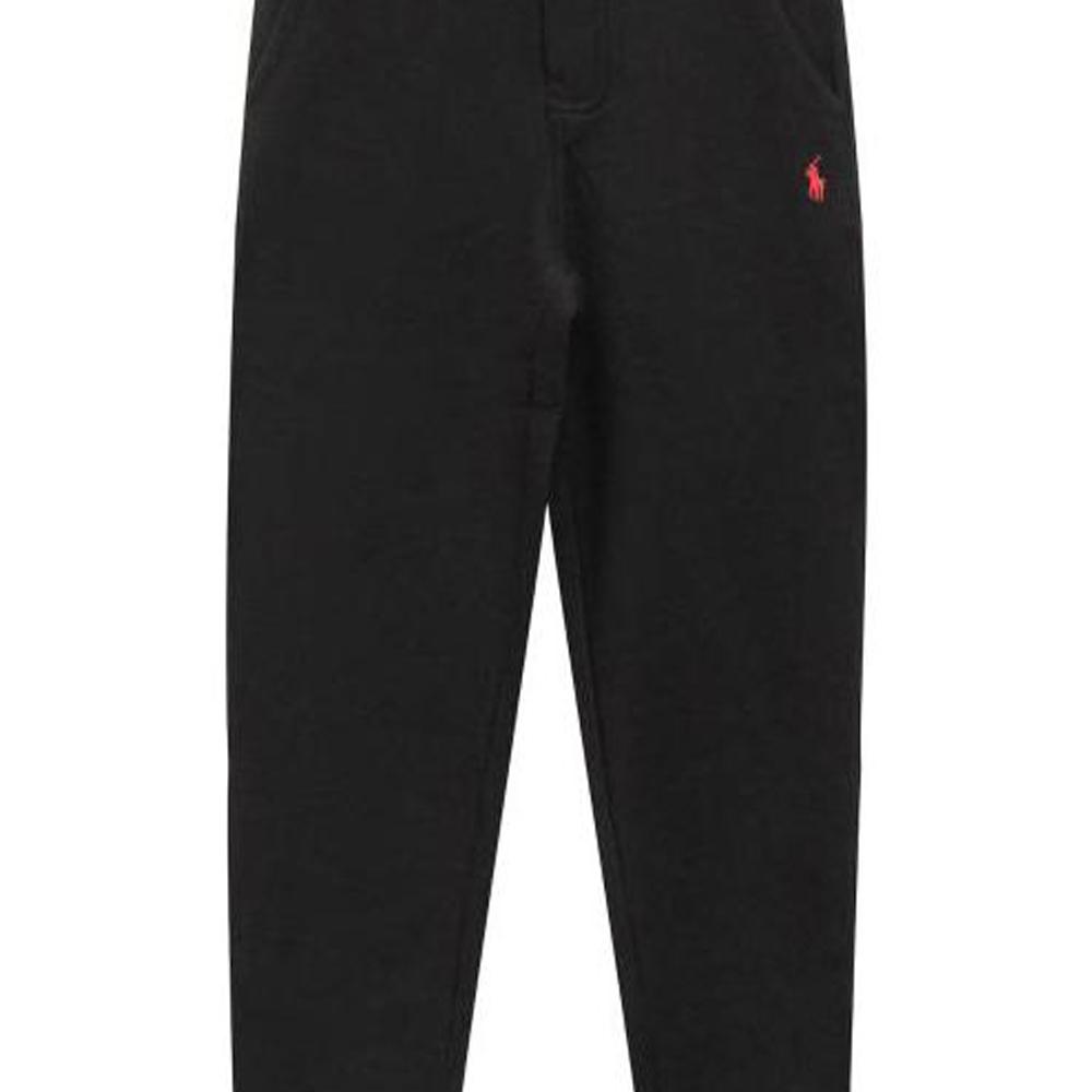 Polo Ralph Lauren Kids Logo Haftowane Jednokolorowe Dzianinowe Spodnie Dresowe ze Ściągaczami Dziecięce doły Czarny 323720897-002