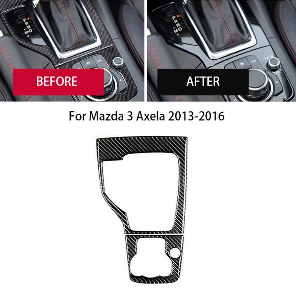 Carbon Fiber Look Gear Shift Panel Cover Trim For Mazda 3 Axela 2013-2016 Gear Transmission Decorative Sticker