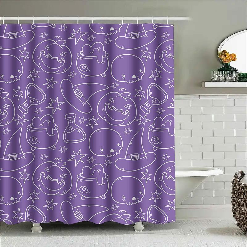 

Tuniu Cute Cartoon Purple Shower Curtain For Bathroom Kids Room Nursery Funny Design Lovely Star Pattern Decoration W60H190(CM)-1 Pcs