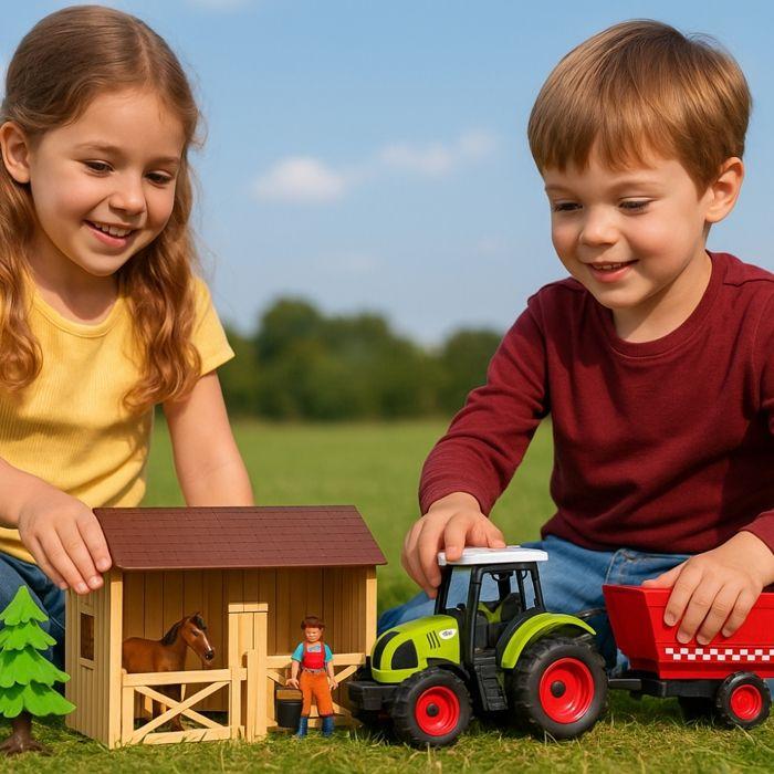 Jouet - Ma Petite Écurie - 7 Pièces - Tracteur Sonore et Lumineux - Pour Enfants à Partir de 3 Ans