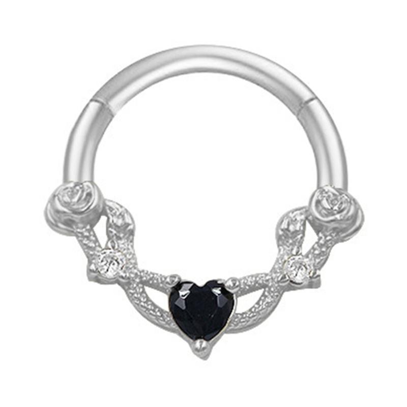 Crystal Nose Piercing Silver Color Septum Ring Stainless Steel Accessory for Ear Helix Cartilage Body Accessories