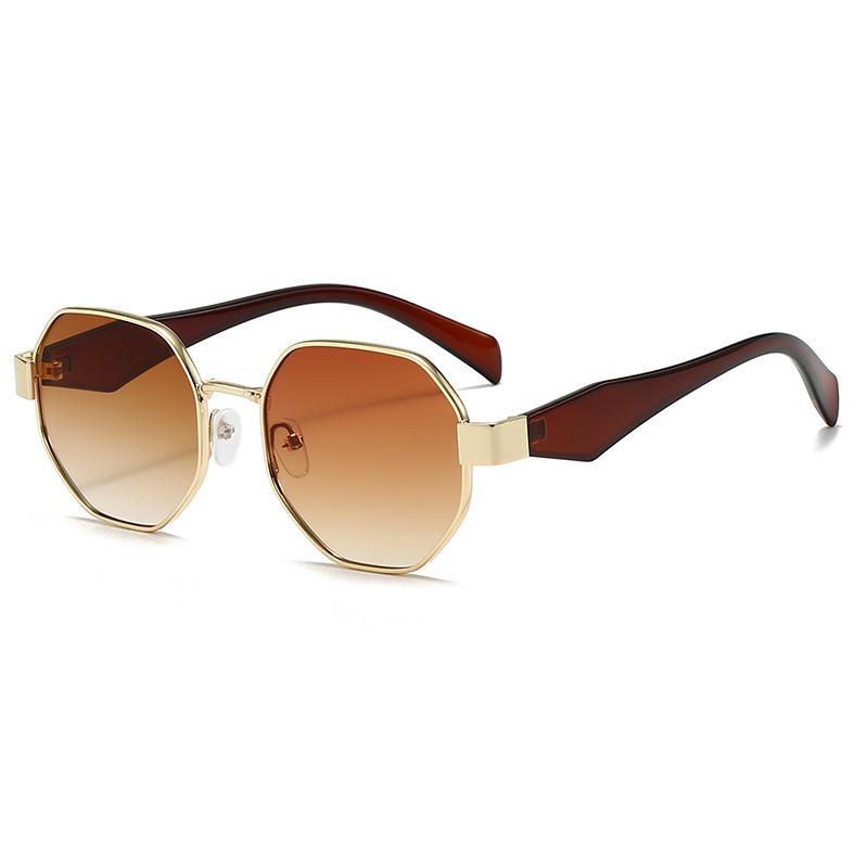 

New European and American fashion versatile metal sunshade sunglasses personalized polygon Internet celebrity sunglasses women