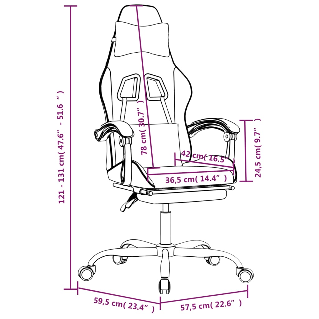 Gaming Chair with Footrest Black and Burgundy Artificial Leather