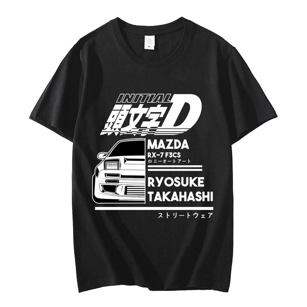 

Drift японское горячее аниме AE86 Initial D футболка с круглым вырезом и короткими рукавами, летняя повседневная модная футболка унисекс для мужчин и женщин 4XL чёрный