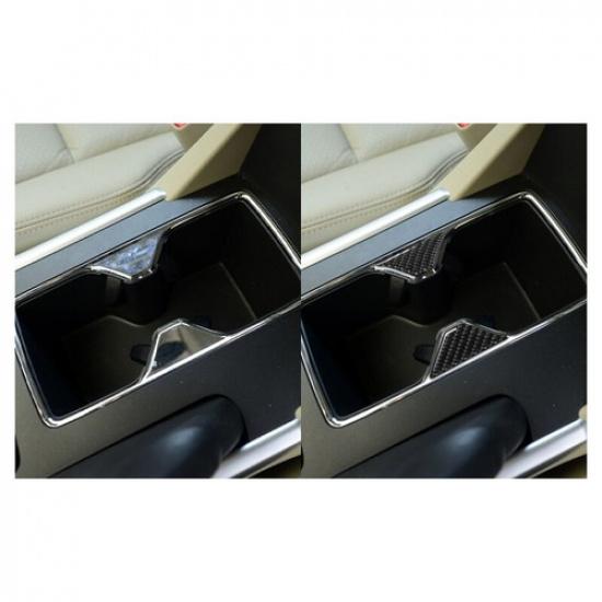 2Pcs Carbon Fiber Interior Cupholder Accent Cover Trim For Honda Accord 2013-17