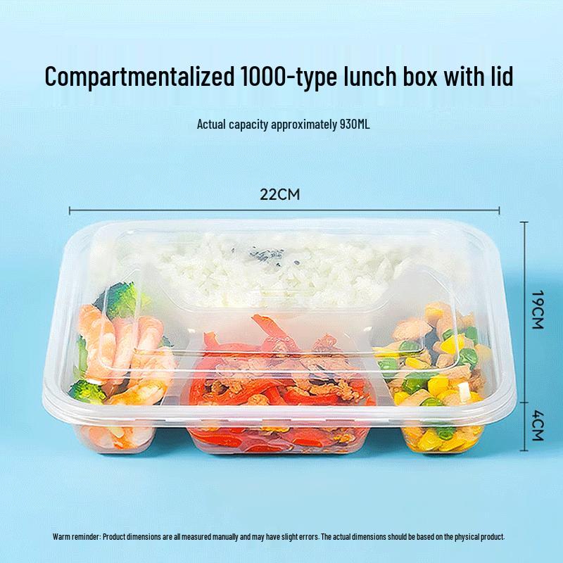 Xiao Si Disposable Divided Microwaveable Lunch Box with Lid