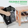 2 Grids Storage Basket Oxford Fabric Waterproof Laundry Basket with Sign Foldable Storage Bin Shoe Cover Holder for Home Office