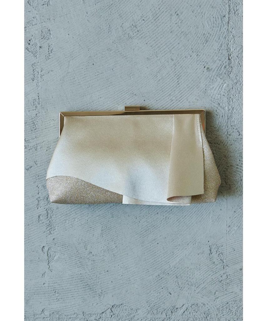 Shiny Tuck Clutch Party Satin F [niana] Bag, Bag, Lamé Handbag, Beige,